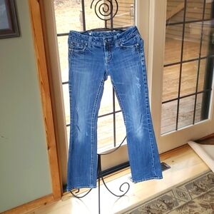 Miss Me Women's Bedazzled Hancock Park Boot Cut Sz. 28 x 33‎ Blue Jeans.